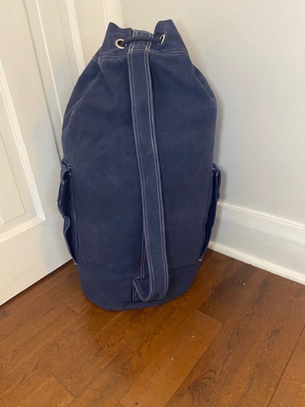 Vintage GAP Cotton Duffle bag Laundry College Blue Travel - Picture 2 of 12
